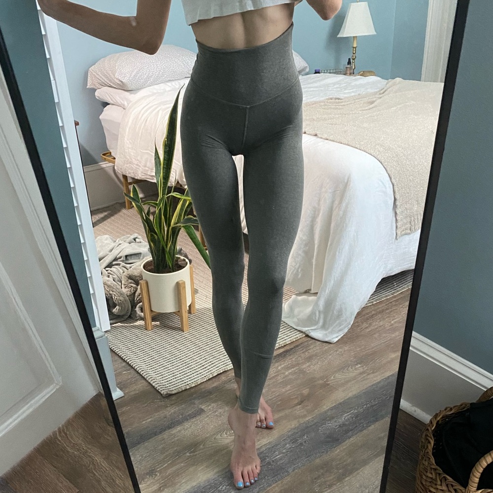 Beyond yoga olive green space-dye yoga pants